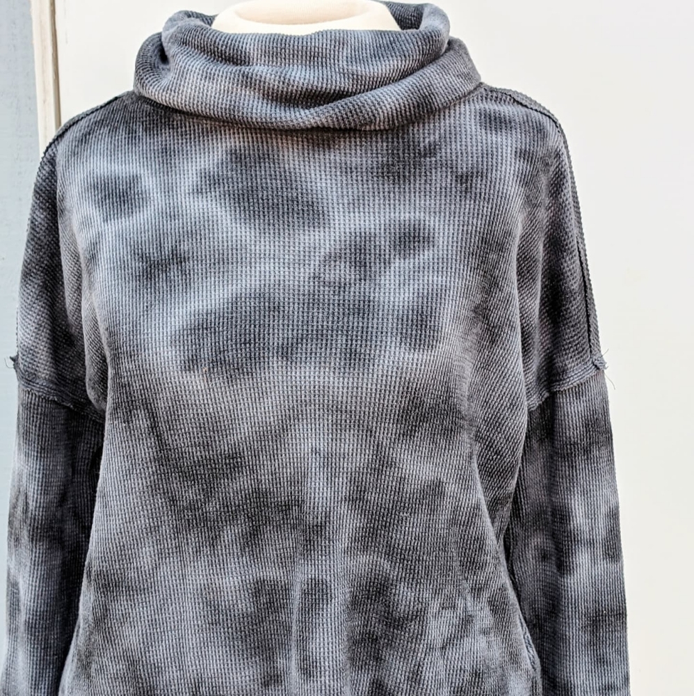 Maeve Anthropologie Tye Dye Thermal Turtle Mock Neck Sweater XSMALL